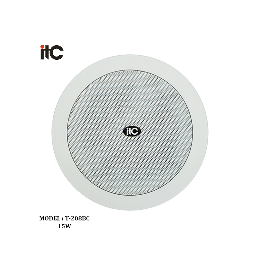 ITC - T-208BC, Haut-Parleur Coaxial Passif Plafond Double Cône, 15W / 8Ohm 8 "Puissance