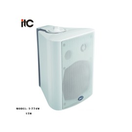 ITC - T-774W, Enceinte passive avec support mural blanc, puissance 2 voies 4 "15W